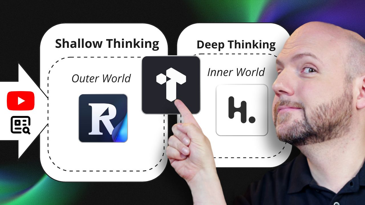 Deep vs. Shallow Thinking: Combining 3 PKM Tools for Success - Reader, Tana, Heptabase